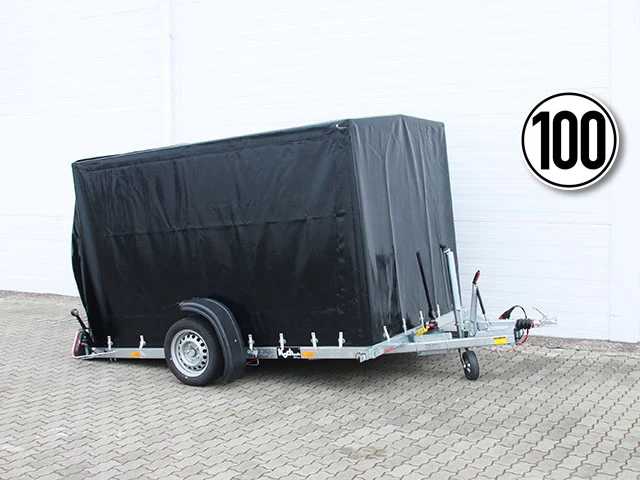 1 Vezeko Absenkanhänger 162x272x155 1,3t Hochplane Schwarz-Neu – Bild 1