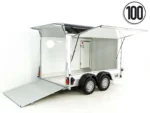 Debon Kofferanhänger C500 Sandwich 164x300cm H:200cm 2,0t | Alu | Polybug | Tür | Schwarz-Neu